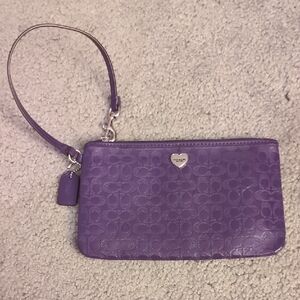 Coach Purple Wristlet Bag